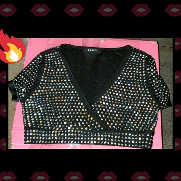 ‼️CLEARANCE PRICE FIRM‼️Rhinestone Crop Set🔥 - Picture 4 of 5